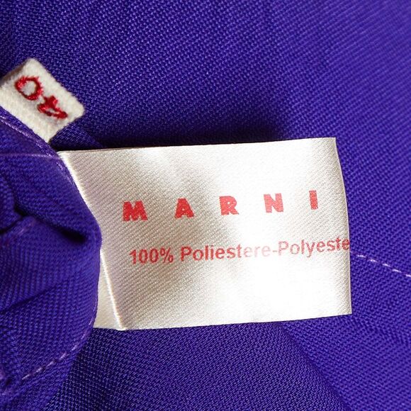 Marni Blue Crepe Puff Sleeve Shirt Blouse S